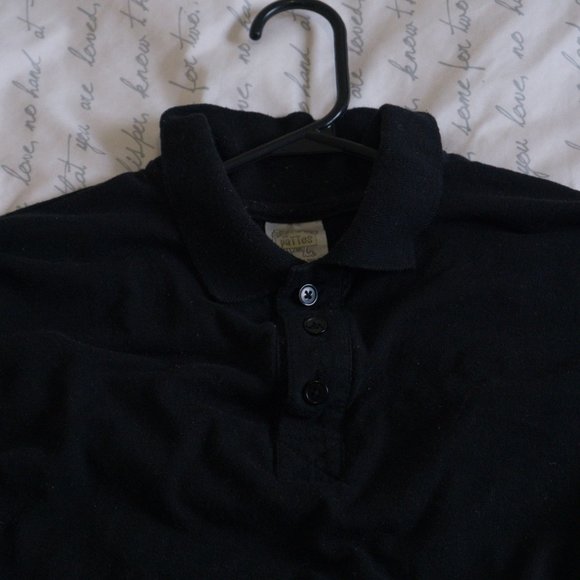 Black Long Sleeve - Button Collar Pull-Over - Picture 2 of 3